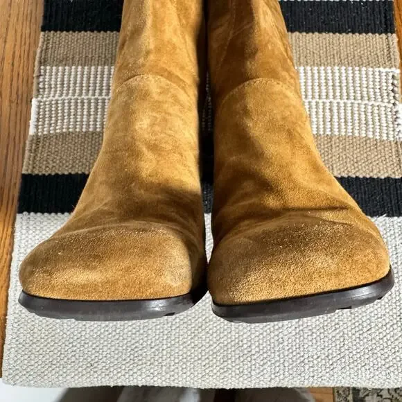 Plaginsa 90s Suede Leather Boot Women 8M Camel Brown Y2K Bratz Capsule Wardrobe - Picture 3 of 10